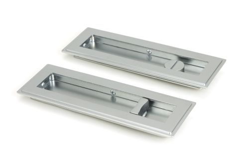 Click Here To Enlarge This Photo Of 50640 From the Anvil Satin Chrome 175mm Art Deco Rectangular Pull - Privacy Set