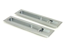 50641 From the Anvil Satin Chrome 250mm Art Deco Rectangular Pull - Privacy Set