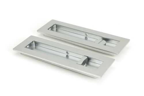 Click Here To Enlarge This Photo Of 50642 From the Anvil Satin Chrome 175mm Plain Rectangular Pull - Privacy Set