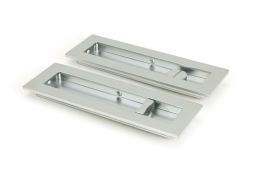 50642 From the Anvil Satin Chrome 175mm Plain Rectangular Pull - Privacy Set