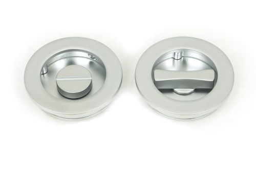 Click Here To Enlarge This Photo Of 50650 From the Anvil Satin Chrome 60mm Plain Round Pull - Privacy Set