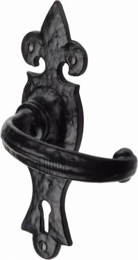 Click Here To Enlarge This Photo Of TC800 M.Marcus The Tudor Collection Door Handle Lever Lock Wroxeter Design Black Iron