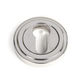 49877 From the Anvil Polished Marine SS (316) Round Euro Escutcheon (Art Deco)
