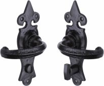 TC820 M.Marcus The Tudor Collection Door Handle For Bathroom Wroxeter Design Black Iron