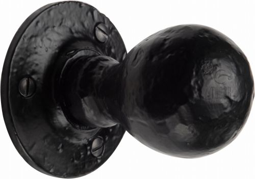 Click Here To Enlarge This Photo Of TC970 M.Marcus The Tudor Collection Mortice Knob on Rose Ball Design Black Iron