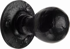 TC970 M.Marcus The Tudor Collection Mortice Knob on Rose Ball Design Black Iron