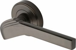 TIF1926-MB Heritage Brass Door Handle Lever on Rose Tiffany Design Matt Bronze Finish