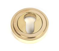 50593 From the Anvil Polished Brass Round Euro Escutcheon (Art Deco)
