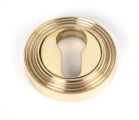50594 From the Anvil Polished Brass Round Euro Escutcheon (Beehive)