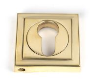 50595 From the Anvil Polished Brass Round Euro Escutcheon (Square)