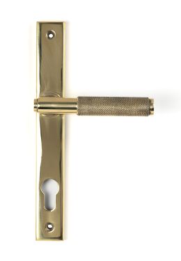 Click Here To Enlarge This Photo Of 50604 From the Anvil Polished Brass Brompton Slimline Lever Espag. Lock Set - 92mm centres - 212mm screw centres