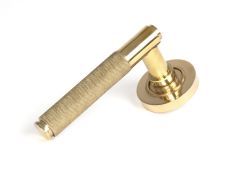 50605 From the Anvil Polished Brass Brompton Lever on Rose Set (Plain)