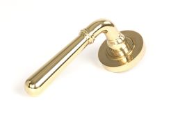 50619 From the Anvil Polished Brass Newbury Lever on Rose Set (Plain) - Unsprung