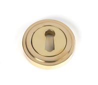 50747 From the Anvil Polished Brass Round Escutcheon (Art Deco)