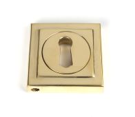 50749 From the Anvil Polished Brass Round Escutcheon (Square)