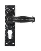 46576 From the Anvil Antique Black MF Lever Euro Lock Set