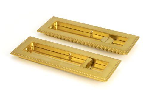 Click Here To Enlarge This Photo Of 47161 From the Anvil Polished Brass 175mm Art Deco Rectangular Pull - Privacy Set
