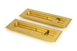 47161 From the Anvil Polished Brass 175mm Art Deco Rectangular Pull - Privacy Set