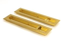 47162 From the Anvil Polished Brass 250mm Art Deco Rectangular Pull - Privacy Set