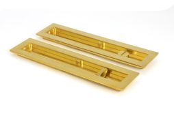 47164 From the Anvil Polished Brass 250mm Plain Rectangular Pull - Privacy Set