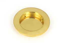 47168 From the Anvil Polished Brass 75mm Plain Round Pull