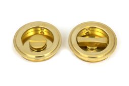 47169 From the Anvil Polished Brass 60mm Art Deco Round Pull - Privacy Set