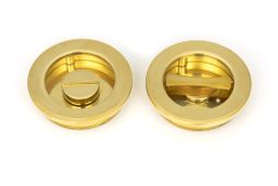 47171 From the Anvil Polished Brass 60mm Plain Round Pull - Privacy Set