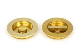 47172 From the Anvil Polished Brass 75mm Plain Round Pull - Privacy Set