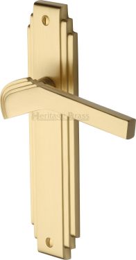 Click Here To Enlarge This Photo Of TIF5210-SB Heritage Brass Door Handle Lever Latch Tiffany Design Satin Brass Finish