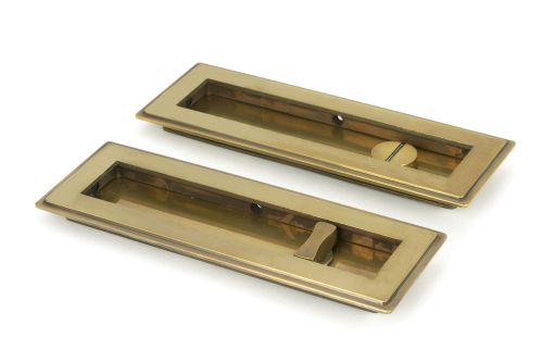 Click Here To Enlarge This Photo Of 48308 From the Anvil Aged Brass 175mm Art Deco Rectangular Pull - Privacy Set
