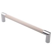 PH170BCPSN - Carlisle Brass Serozzetta 300mm Mitred 'Lines' Pull Handle - Polished Chrome/Satin Nickel