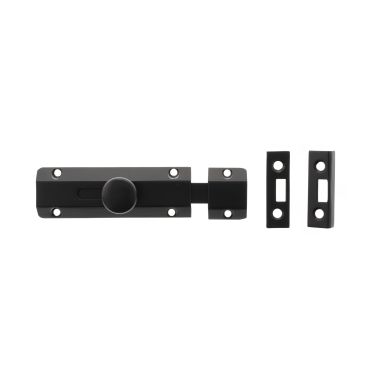 Click Here To Enlarge This Photo Of Atlantic - ASB4MB Solid Brass Surface Door Bolt 4" - Matt Black