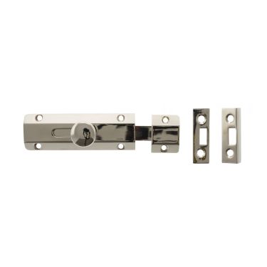 Click Here To Enlarge This Photo Of Atlantic - ASB4PN Solid Brass Surface Door Bolt 4" - Polished Nickel
