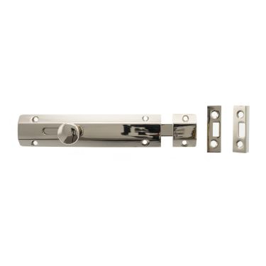 Click Here To Enlarge This Photo Of Atlantic - ASB6PN Solid Brass Surface Door Bolt 6" - Polished Nickel