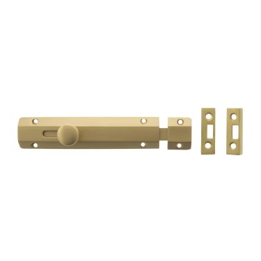 Click Here To Enlarge This Photo Of Atlantic - ASB6SB Solid Brass Surface Door Bolt 6" - Satin Brass