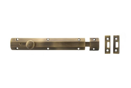 Click Here To Enlarge This Photo Of Atlantic - ASB8AB Solid Brass Surface Door Bolt 8" - Antique Brass