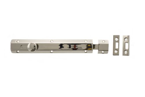 Click Here To Enlarge This Photo Of Atlantic - ASB8PN Solid Brass Surface Door Bolt 8" - Polished Nickel