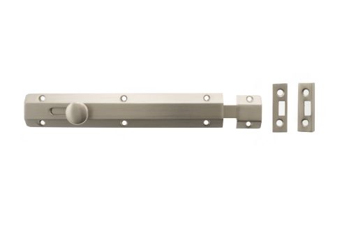 Click Here To Enlarge This Photo Of Atlantic - ASB8SN Solid Brass Surface Door Bolt 8" - Satin Nickel