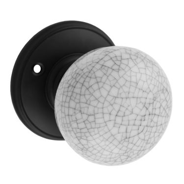 Click Here To Enlarge This Photo Of DK34MCMB - Carlisle Brass Delamain Porcelain Mortice Knobs (Blue Crackle Glaze) on Matt Black Face Fix Rose