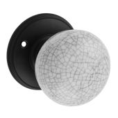 DK34MCMB - Carlisle Brass Delamain Porcelain Mortice Knobs (Blue Crackle Glaze) on Matt Black Face Fix Rose