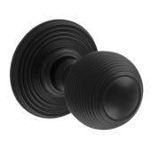 DK37CMB - Carlisle Brass Delamain Reeded Mortice Knobs (Concealed Fix) Matt Black