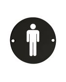 ZSS01-PCB - Zoo Hardware 76mm Male Disc Symbol - Powder Coated Black