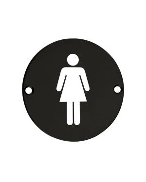 Click Here To Enlarge This Photo Of ZSS02-PCB - Zoo Hardware 76mm Female Disc Symbol - Powder Coated Black