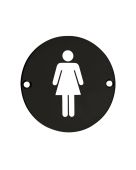 ZSS02-PCB - Zoo Hardware 76mm Female Disc Symbol - Powder Coated Black