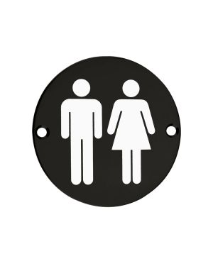 Click Here To Enlarge This Photo Of ZSS03-PCB - Zoo Hardware 76mm Unisex Disc Symbol - Powder Coated Black