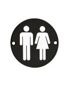 ZSS03-PCB - Zoo Hardware 76mm Unisex Disc Symbol - Powder Coated Black