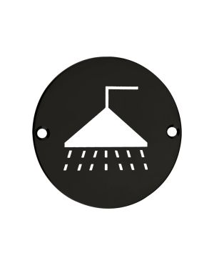 Click Here To Enlarge This Photo Of ZSS04-PCB - Zoo Hardware 76mm Shower Disc Symbol - Powder Coated Black