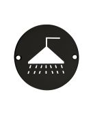 ZSS04-PCB - Zoo Hardware 76mm Shower Disc Symbol - Powder Coated Black