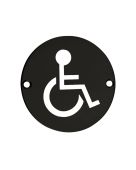 ZSS07-PCB - Zoo Hardware 76mm Disabled Disc Symbol - Powder Coated Black