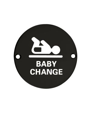 Click Here To Enlarge This Photo Of ZSS08-PCB - Zoo Hardware 76mm Baby Change Disc Symbol - Powder Coated Black
